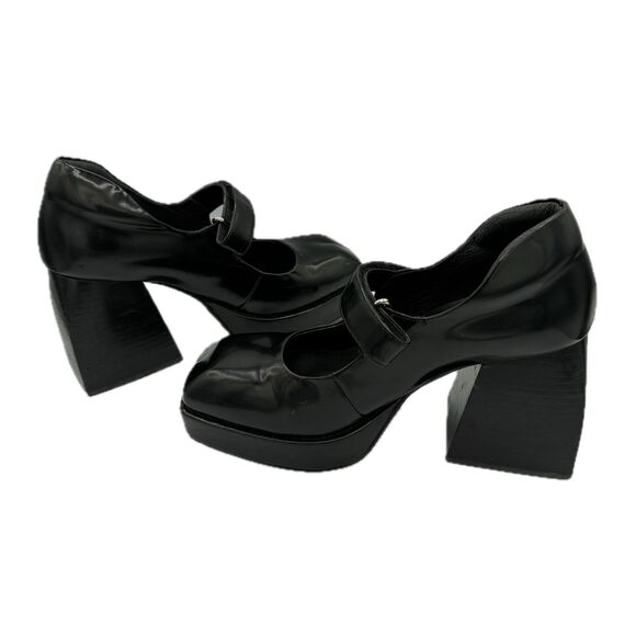 Jeffrey Campbell Reine Mary Jane Heels 8 Black Goth Halloween Emo Whimsygoth - Picture 6 of 9